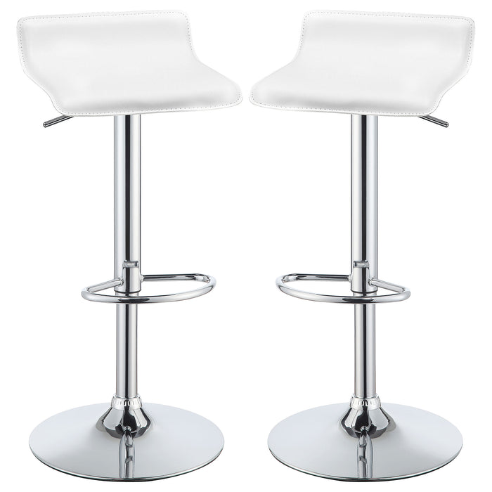 Bidwell Upholstered Adjustable Bar Stool White (Set of 2)