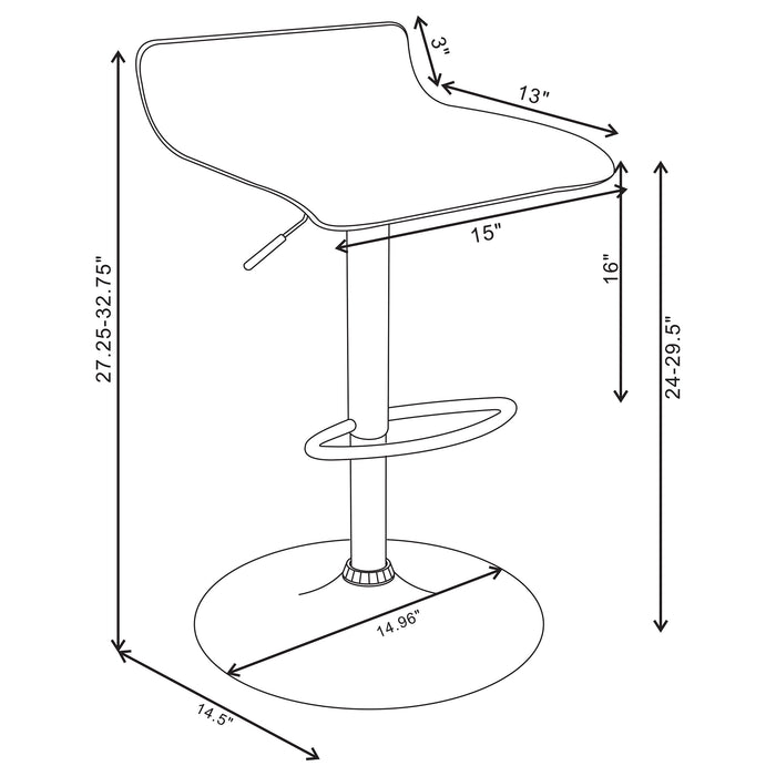 Bidwell Upholstered Adjustable Bar Stool White (Set of 2)