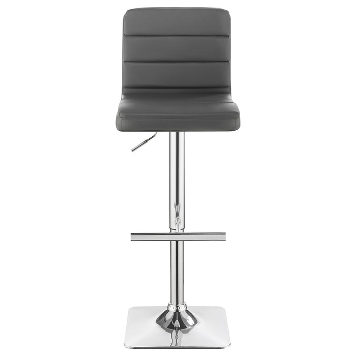 Bianca Upholstered Adjustable Bar Stool Grey (Set of 2)