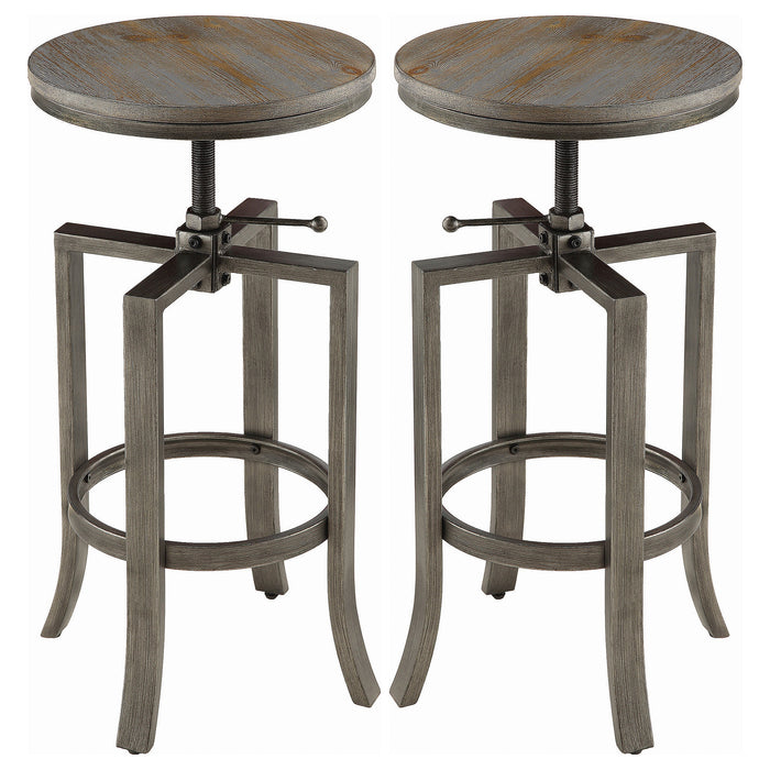 Bartlett Adjustable Backless Bar Stool Nutmeg (Set of 2)