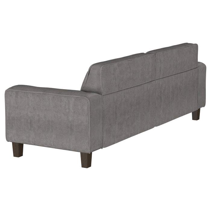 Deerhurst 3-piece Upholstered Track Arm Sofa Set Charcoal