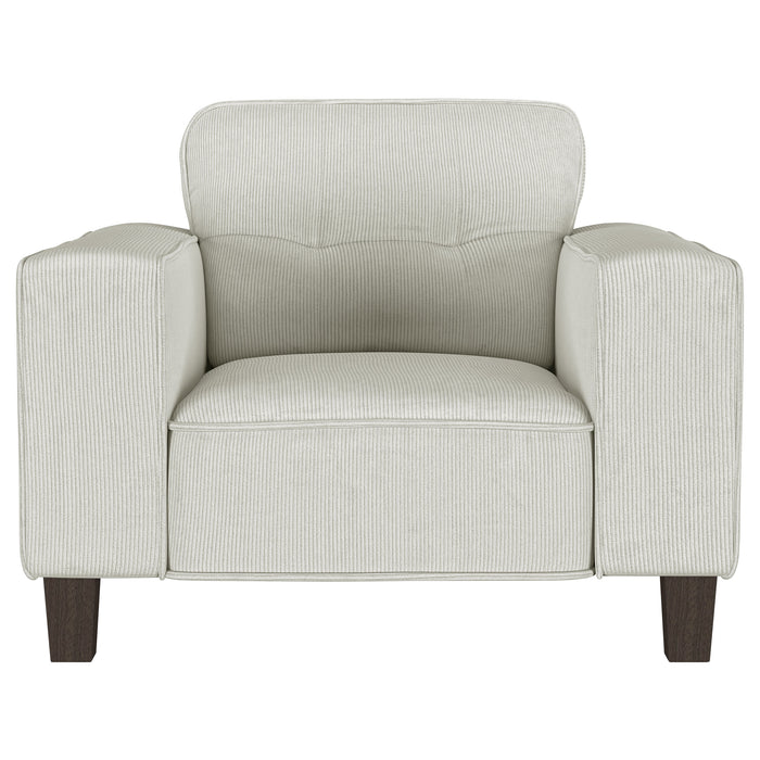 Deerhurst Upholstered Track Arm Tufted Accent Chair Greige