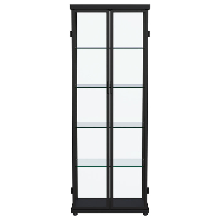 Aero 5-shelf Display Curio Cabinet with LED Lighting Black