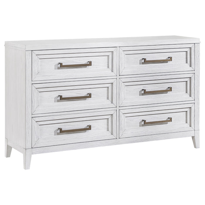 Marielle 6-drawer Bedroom Dresser Distressed White