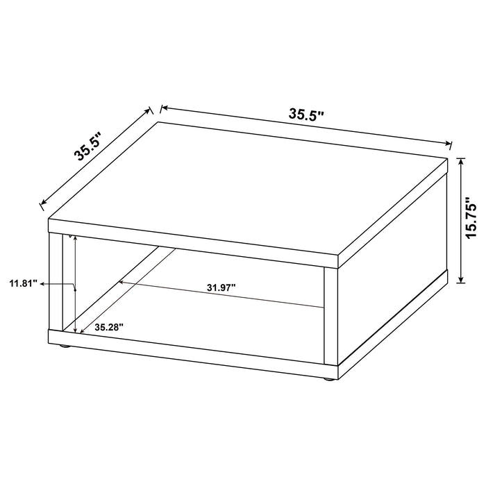 Frisco Square Engineered Wood Coffee Table Distressed Pine