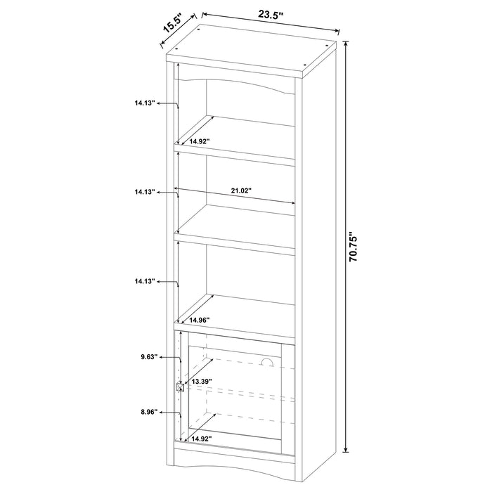 Laughlin 3-shelf Engineered Wood Media Tower White