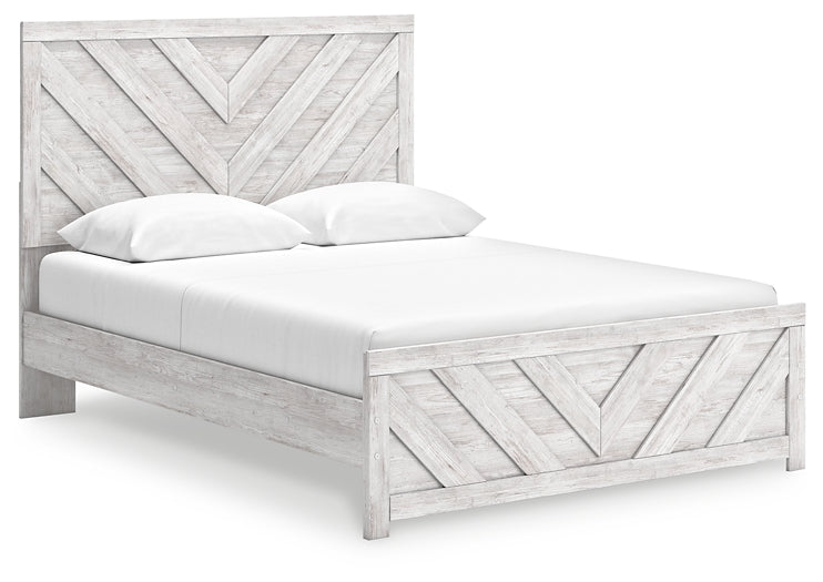 Cayboni Queen Panel Bed with Mirrored Dresser