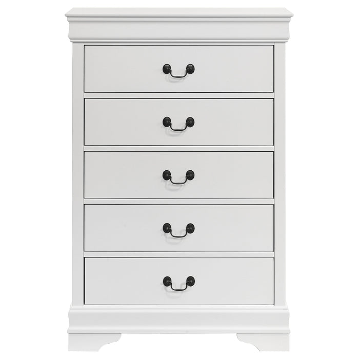 Louis Philippe 5-drawer Bedroom Chest White