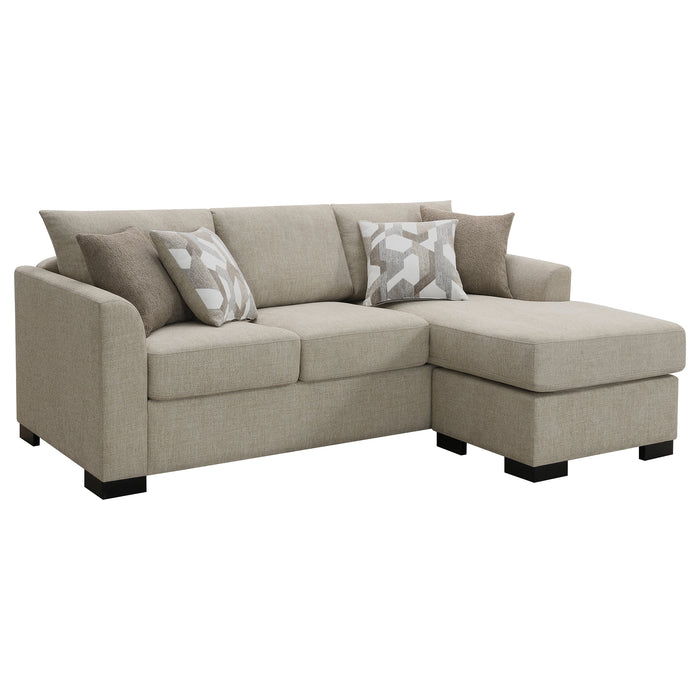 Storey Upholstered Sleeper Sectional Chaise Sofa Camel