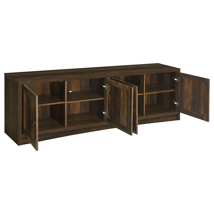 Laughlin 4-door Engineered Wood 78-inch TV Stand Dark Pine