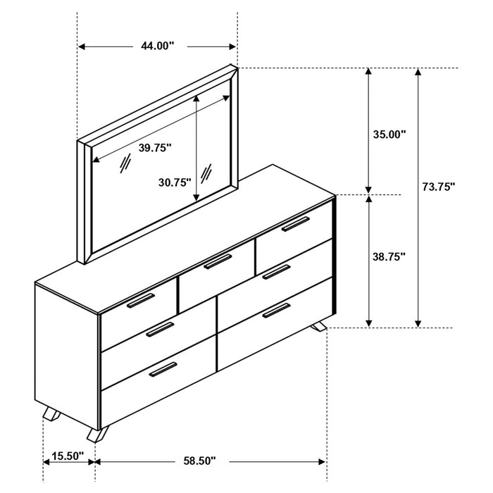 Taylor 7-drawer Dresser with Mirror Light Honey Brown