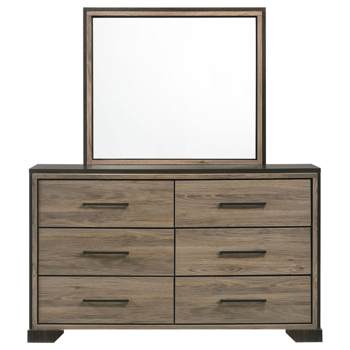 Baker 6-drawer Dresser with Mirror Light Taupe