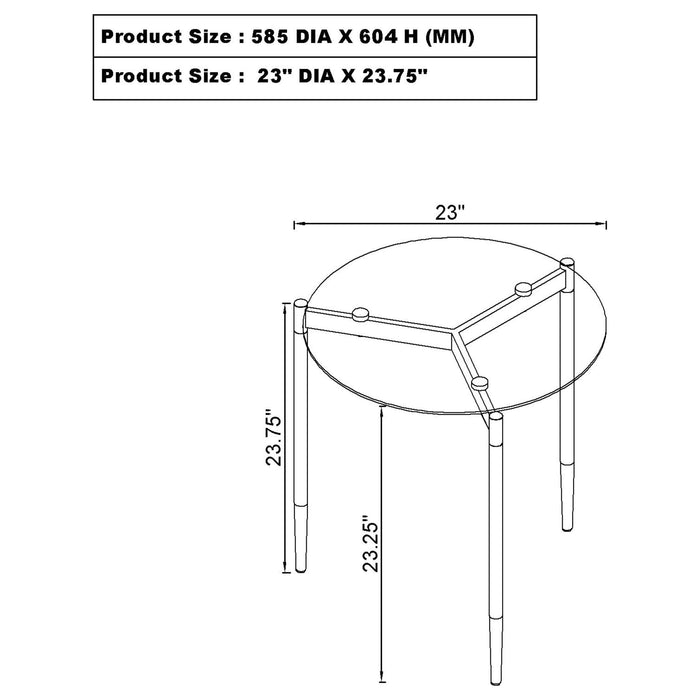 Rosalie Round Smoked Glass Top End Table Sandy Black