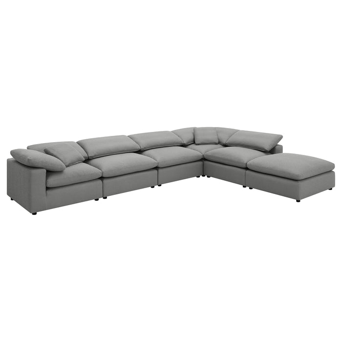 Raleigh 6-piece Boucle Upholstered Modular Sectional Grey