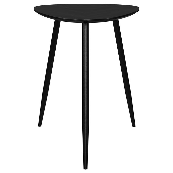 Odessa Triangular Solid Wood End Table Black