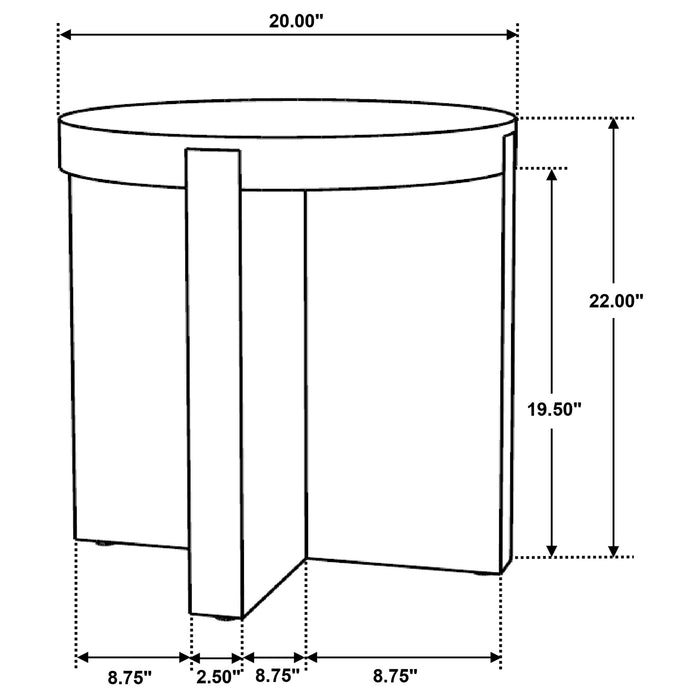 Kinkaid Round Solid Mango Wood End Table Brown