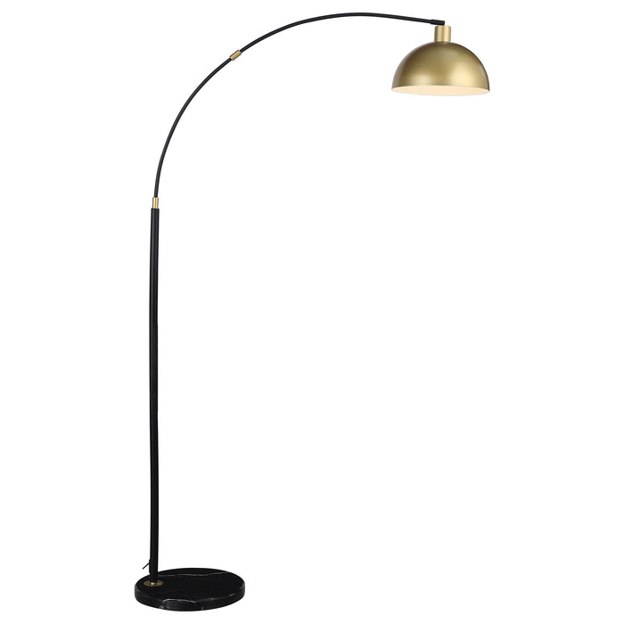 Gloria 74-inch Arched Dome Shade Metal Floor Lamp Black