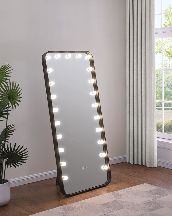 Canton 32 x 71 Inch LED Standing Mirror with Speakers Black