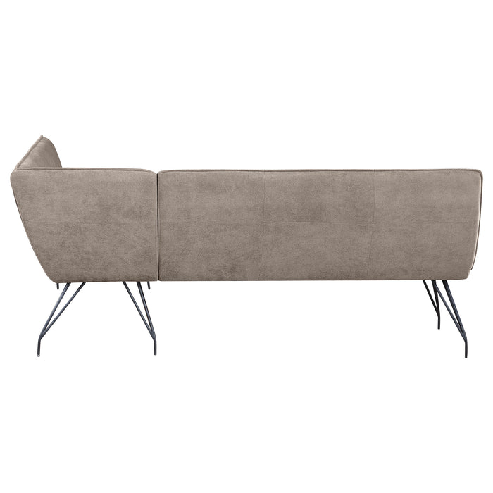 Dodson Fabric Upholstered L-Shaped Nook Dining Bench Taupe