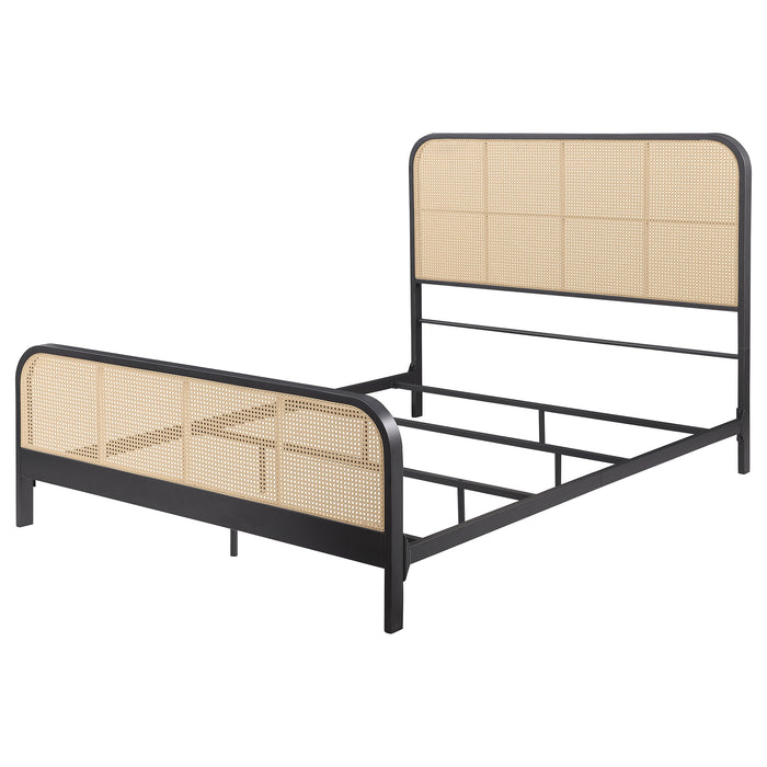 Lanewood Open Cane Webbing Metal Eastern King Bed Black