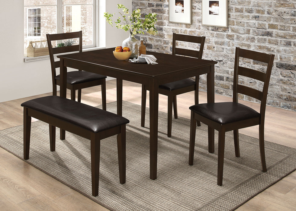 Guillen 5-piece Rectangular Dining Table Set Cappuccino