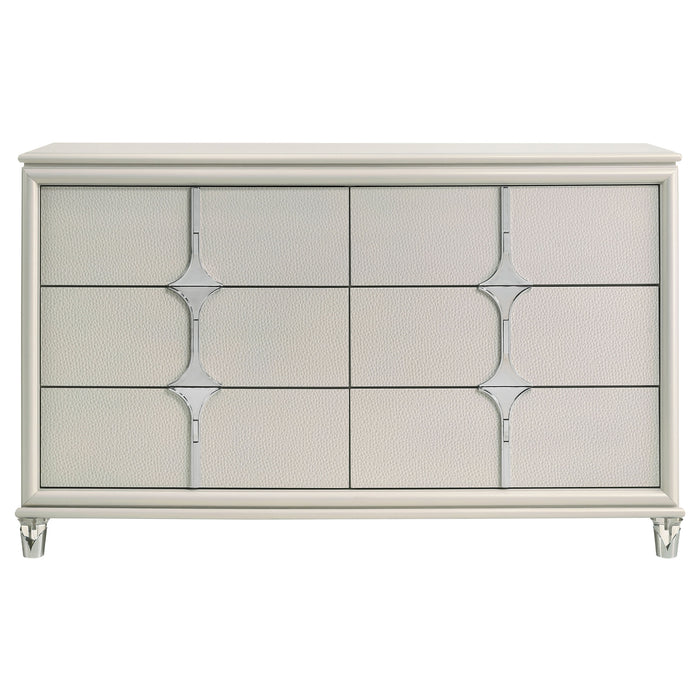 Olivia 6-drawer Dresser Cabinet Pearl White