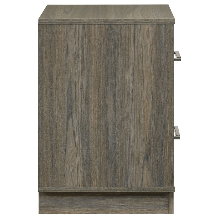 Fenwick 2-drawer Nightstand Bedside Table Grey Oak