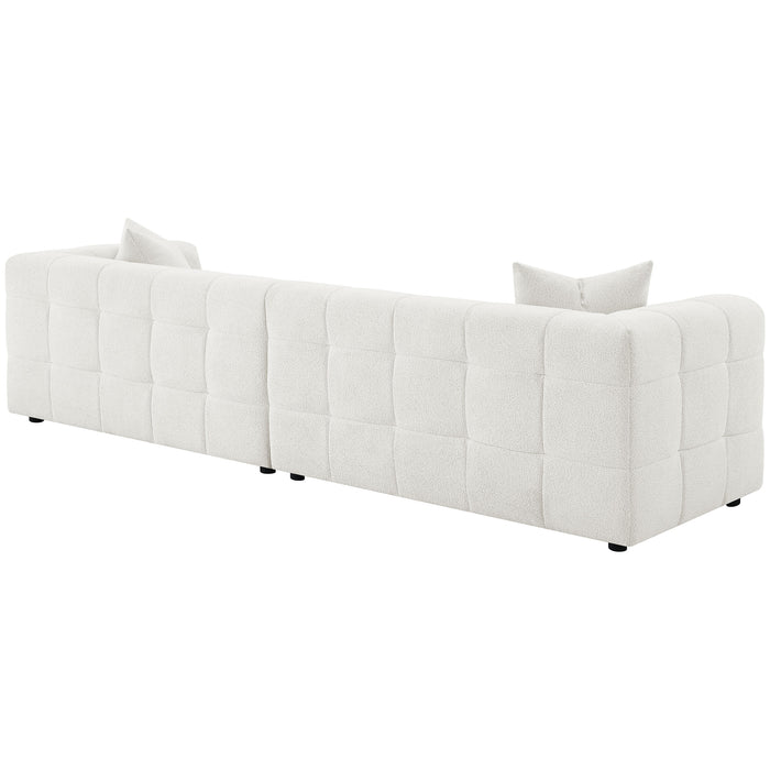 Everly Boucle Upholstered Extra Long Sofa Off White