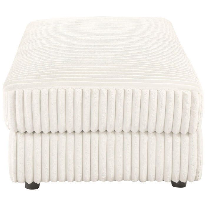 Emberson Upholstered Rectangular Storage Ottoman Ivory