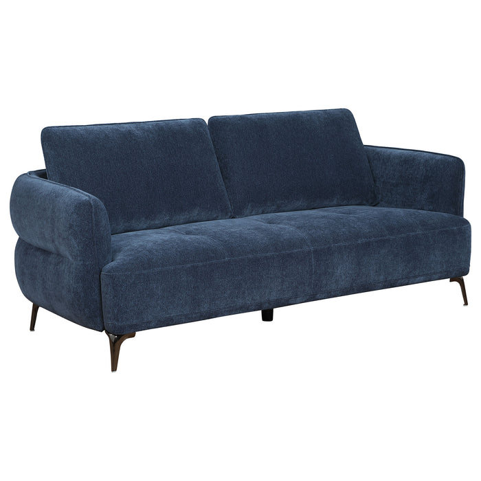 Lively 2-piece Chenille Upholstered Sofa Set Blue