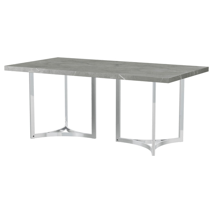 Sterling 72-inch Rectangular Dining Table Grey Faux Marble