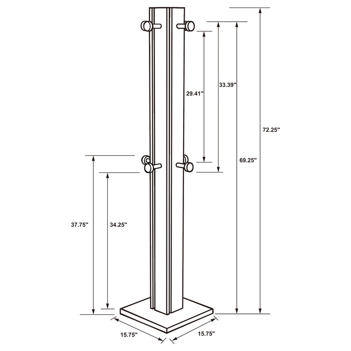 Rikkie Walnut Coat Rack Walnut and Mirror