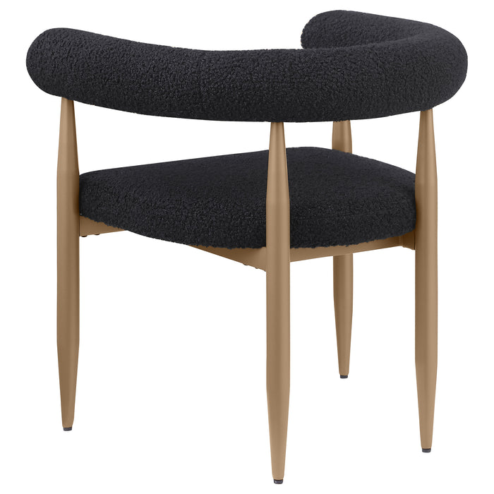 Dunmore Boucle Upholstered Dining Arm Chair Black (Set of 2)