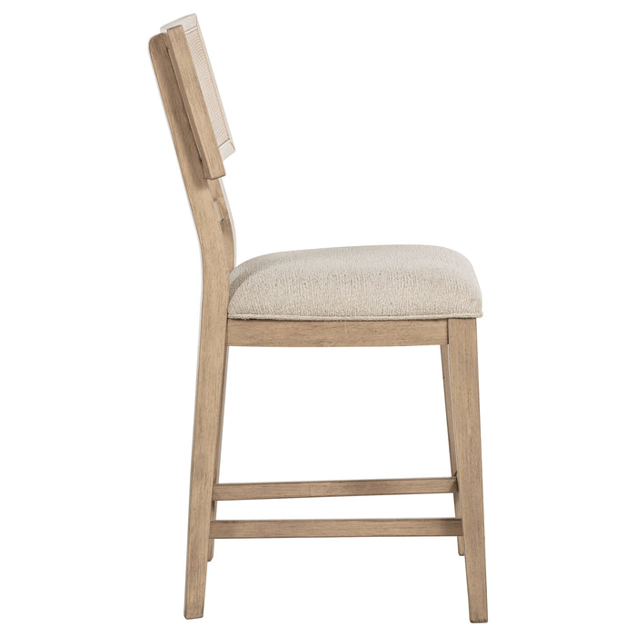 Kailani Radio Weave Cane Counter Dining Side Chair Beige Oak