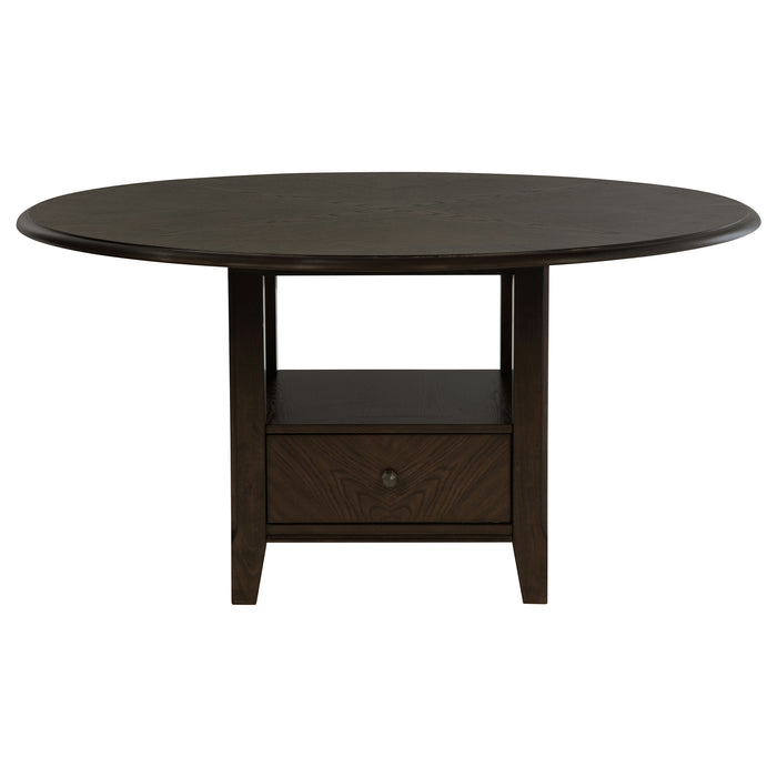 Twyla 5-piece 60-inch Round Wood Dining Table Set Dark Cocoa