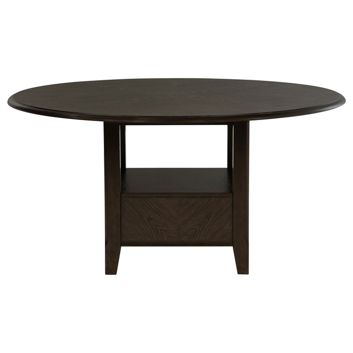 Twyla 5-piece 60-inch Round Wood Dining Table Set Dark Cocoa