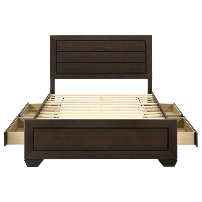 Kauffman Wood California King Storage Panel Bed Dark Cocoa