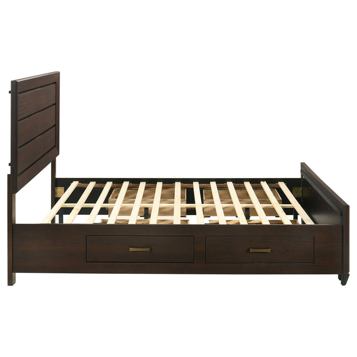 Kauffman Wood California King Storage Panel Bed Dark Cocoa