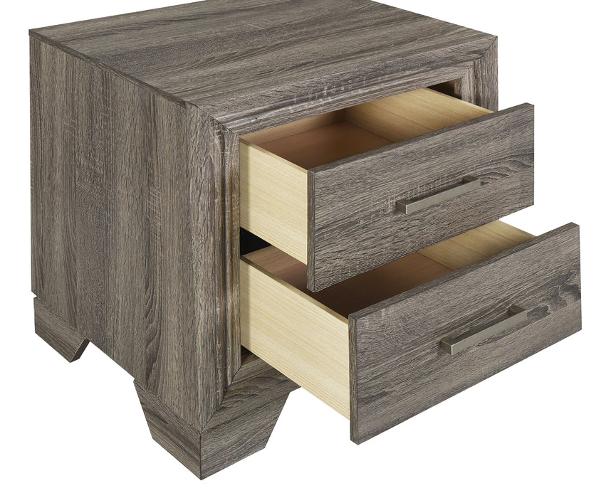 Wright 2-drawer Nightstand Bedside Table Brown Oak