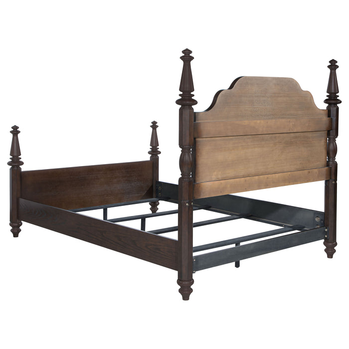 Andover 63-inch Four Poster California King Bed Dark Oak