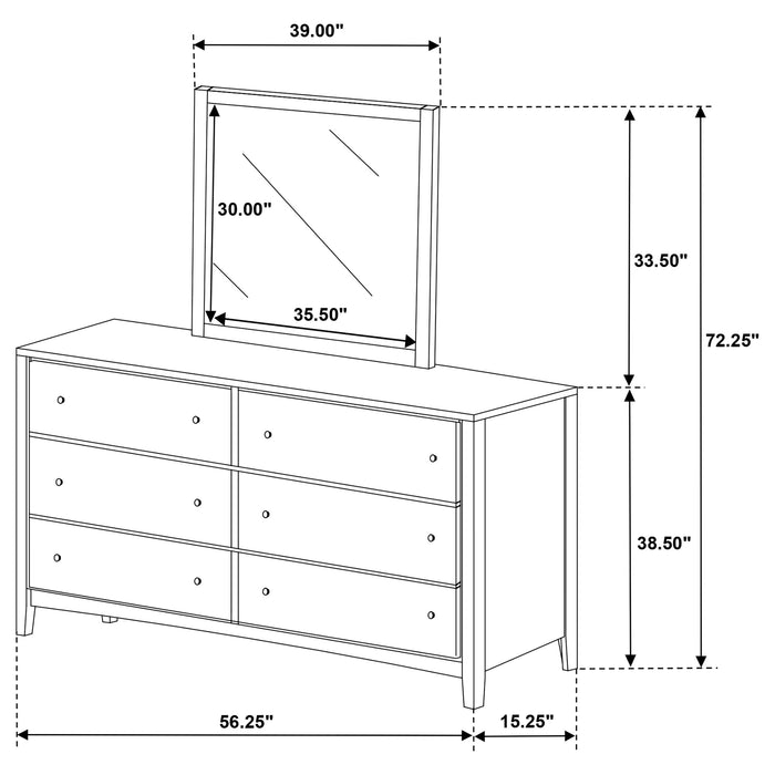 Wilkes 6-drawer Dresser and Mirror Dark Cocoa