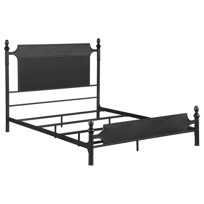 Cameron 51-inch Metal Queen Panel Bed Black