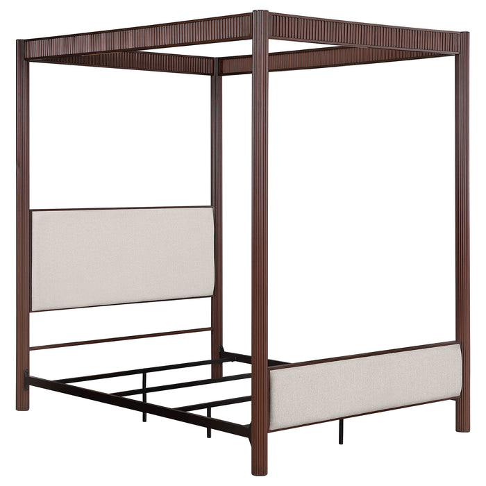 Zimmerlee 89-inch Metal Eastern King Canopy Bed Rust Brown