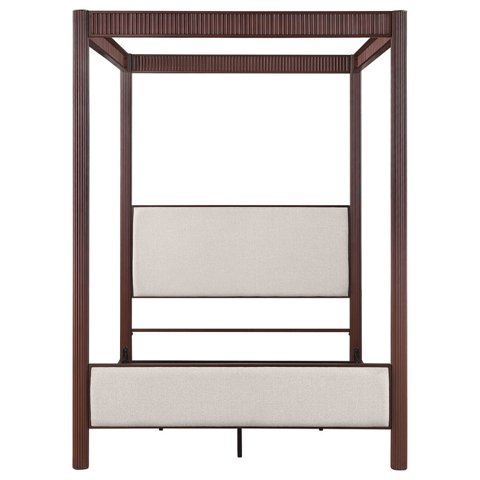 Zimmerlee 89-inch Metal Eastern King Canopy Bed Rust Brown