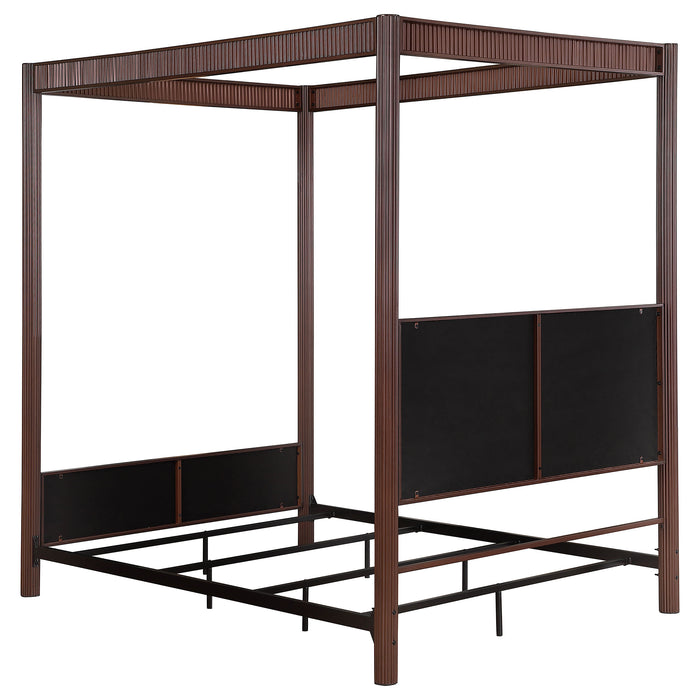 Zimmerlee 89-inch Metal Queen Canopy Bed Rust Brown