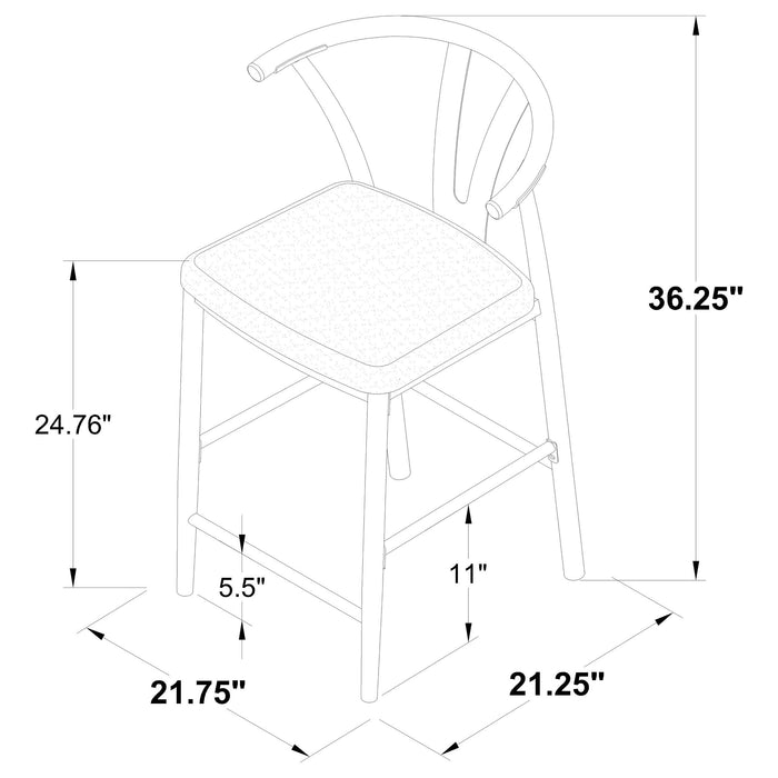 Dolman Counter Height Dining Side Chair Beige (Set of 2)