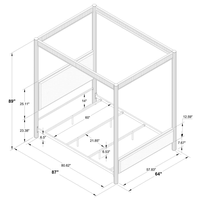 Zimmerlee 89-inch Metal Queen Canopy Bed Rust Brown