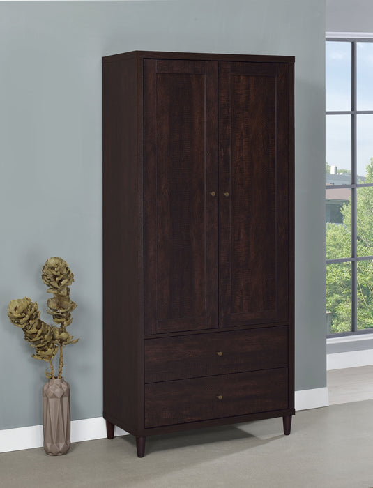 Wadeline 2-door Tall Accent Storage Cabinet Rustic Tobacco