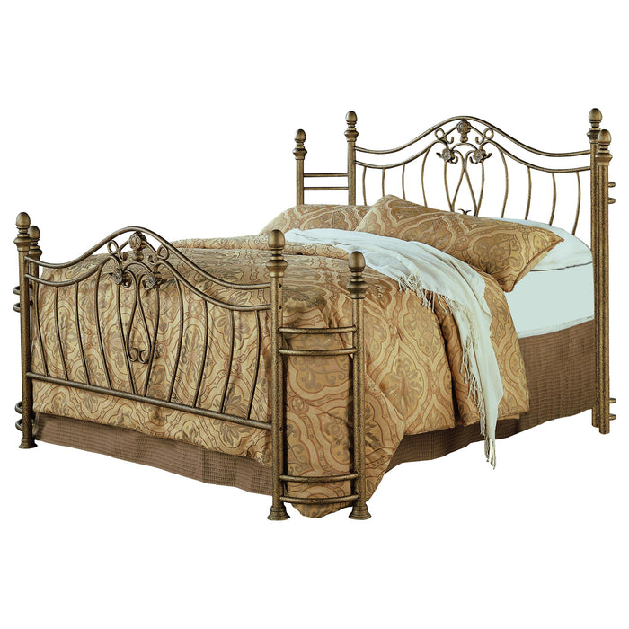 Sydney Metal Eastern King Open Frame Bed Brushed Gold