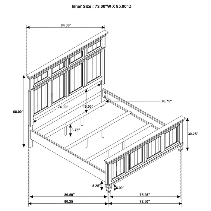 Avenue Wood California King Panel Bed Weathered Brown